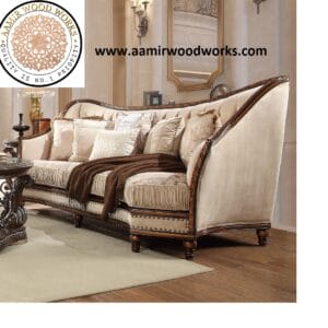 Regal Comfort Handcrafted Wooden Sofa Set 3+2+1